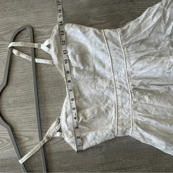 Maeve Anthropologie White  Patchwork Full Skirt Dress 2 - Picture 12 of 14